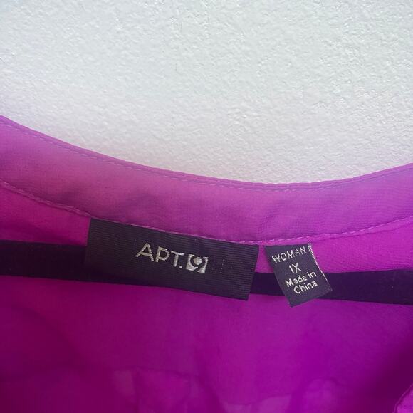 Apt 9 (kohls) women’s bright fuchsia blouse with tank Sz 1x - Picture 2 of 7